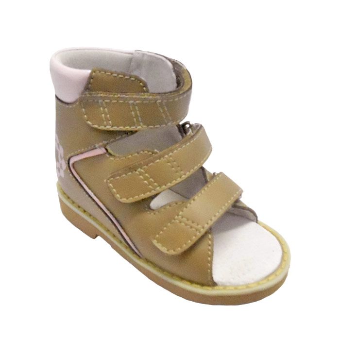 Сандали ОРТЕК c высоким берцем арт.60331KP св.коричневый/розовый