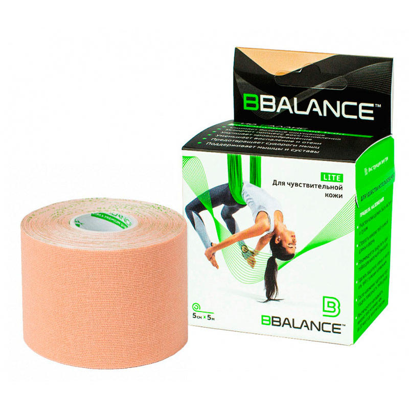 Кинезио тейп Bio Balance Tape Lite 5см х 5м бежевый.